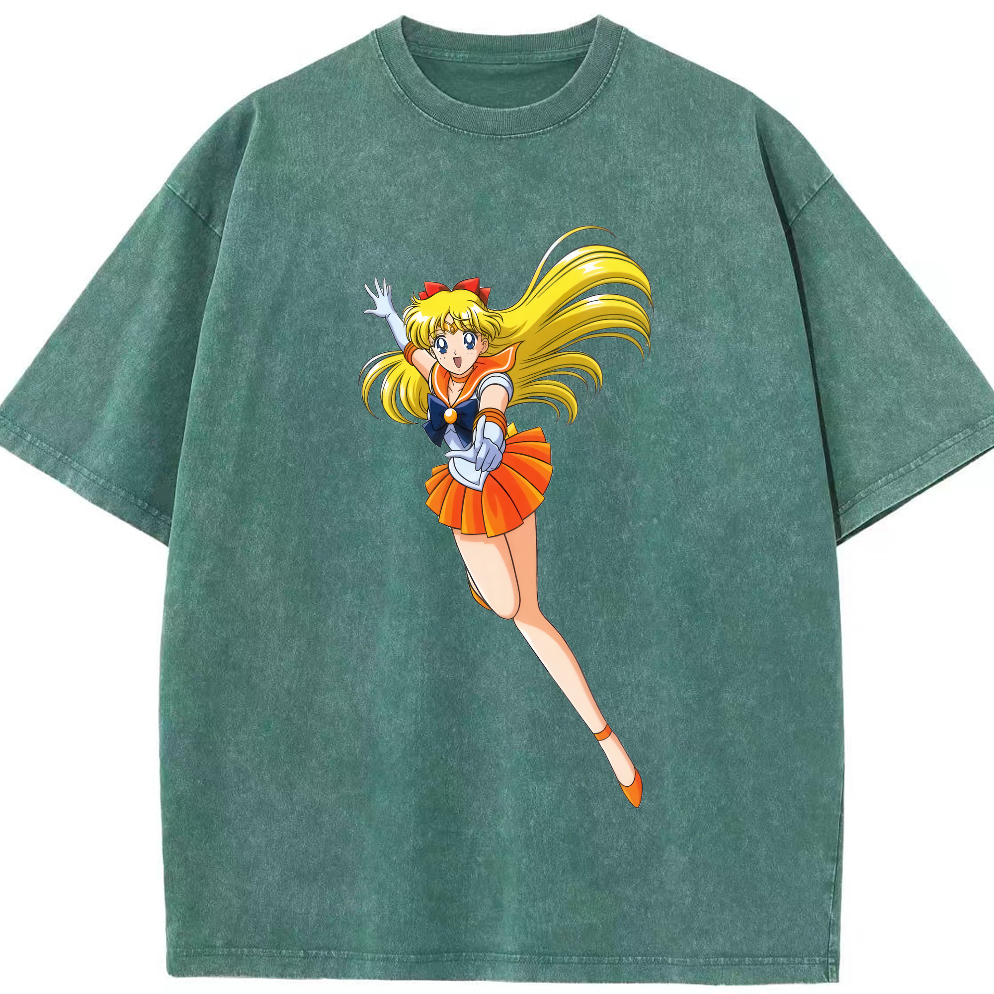 （画像用） 美少女戦士セーラームーン 愛野 美奈子 あいの みなこ Sailor Moon Aino Minako 綿100% ヴィンテージ風 半袖Tシャツ（フロントプリント）